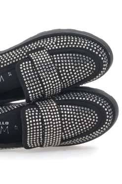 Mocassini 1102 Nero Strass-PITTARELLO GLAM