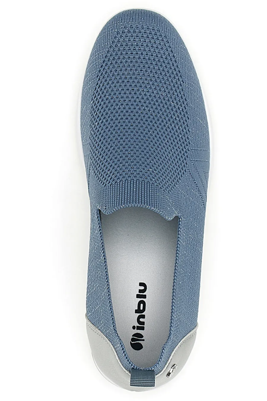 Mocassini Slip on blu in tessuto tecnico con zeppa 66IC-INBLU Outlet