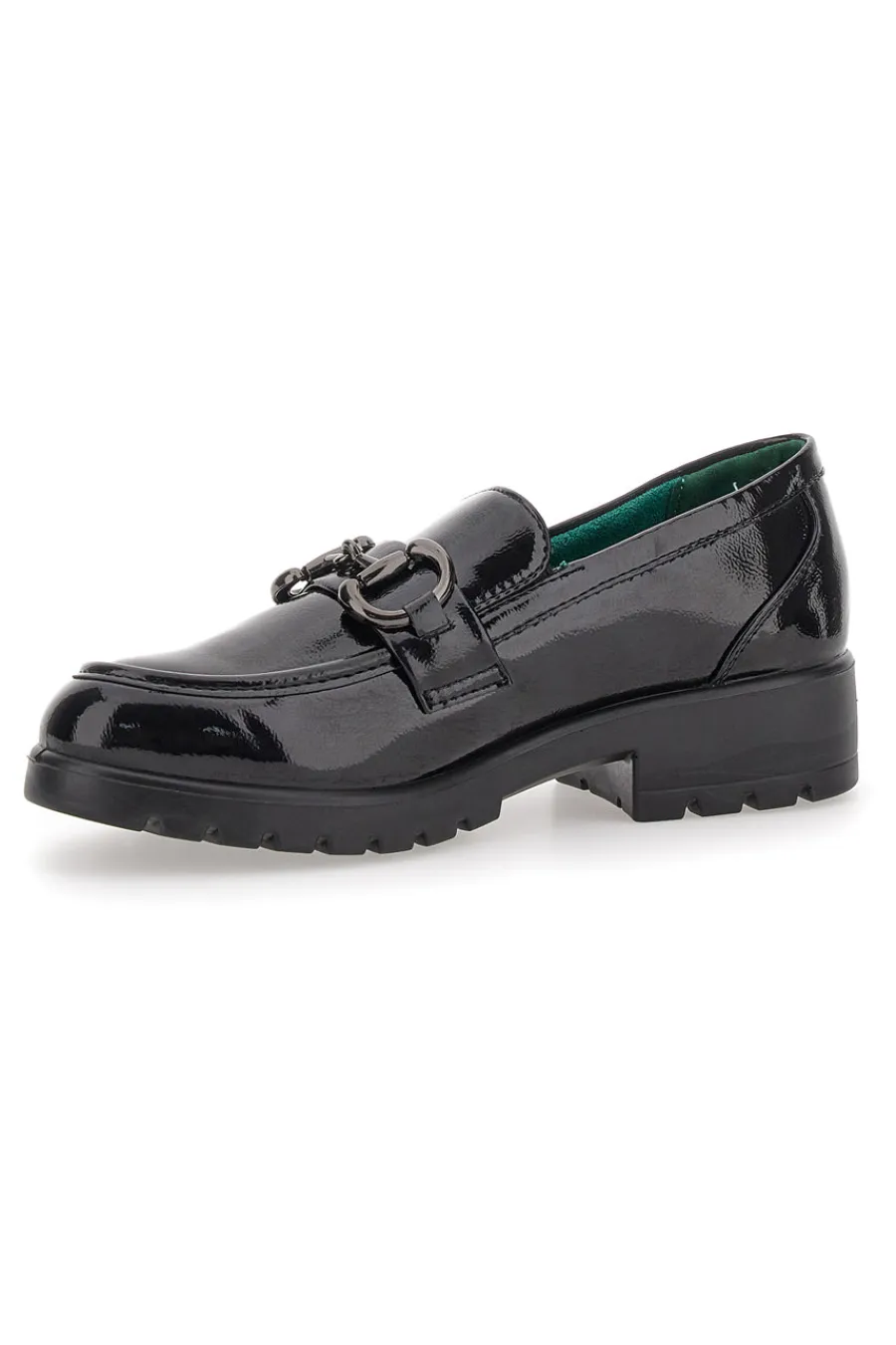 Mocassini Vegan Neri Lucidi con Morsetto J52323M6-ECO BIO Clearance