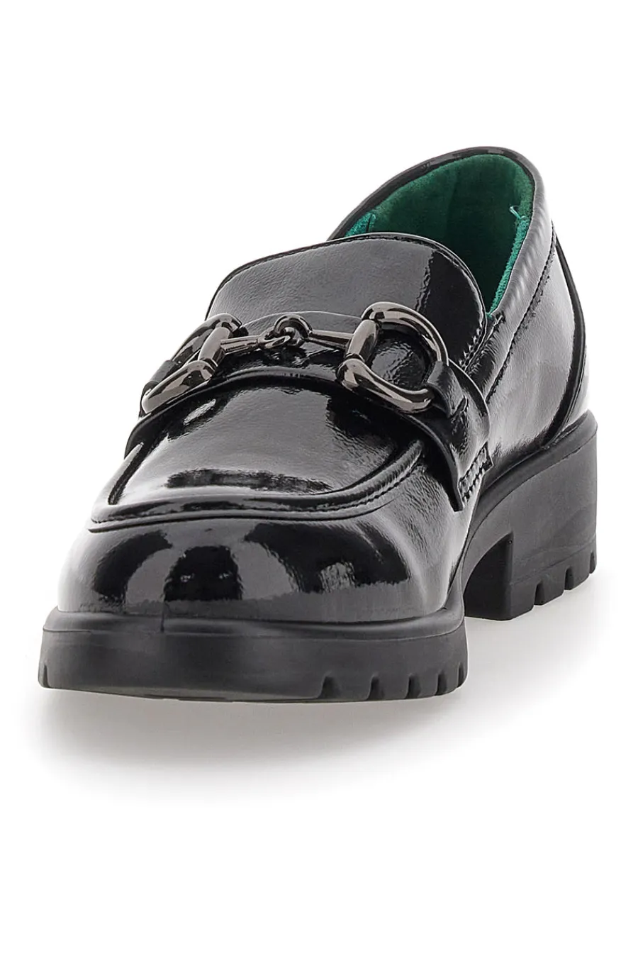 Mocassini Vegan Neri Lucidi con Morsetto J52323M6-ECO BIO Clearance
