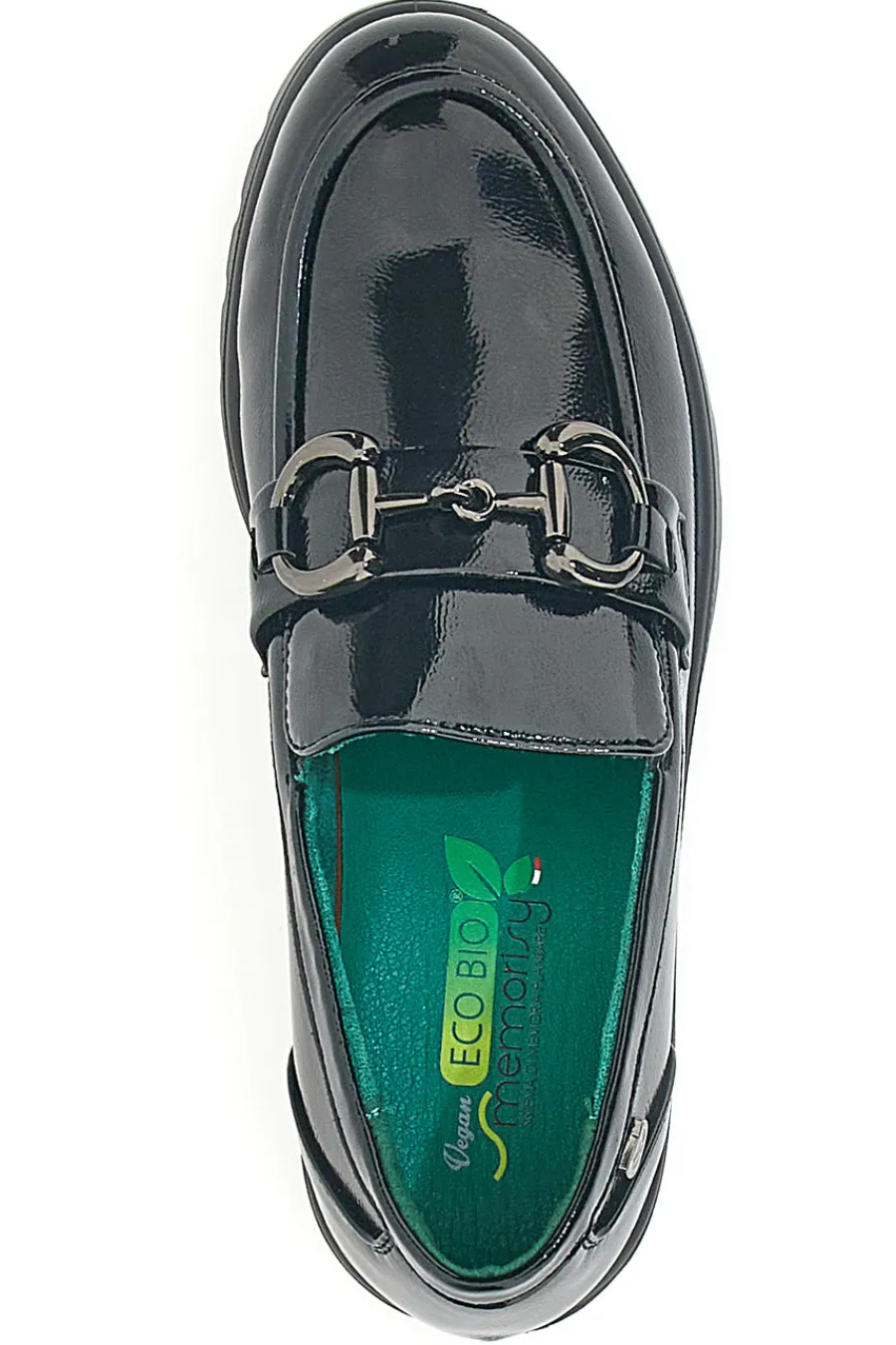 Mocassini Vegan Neri Lucidi con Morsetto J52323M6-ECO BIO Clearance