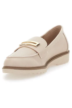 Mocassino Beige con Morsetto Color Oro 3202121-LE HAVRE PARIS Hot