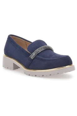 Mocassino Blu con Cinturino di Strass 233184-LE HAVRE PARIS Outlet