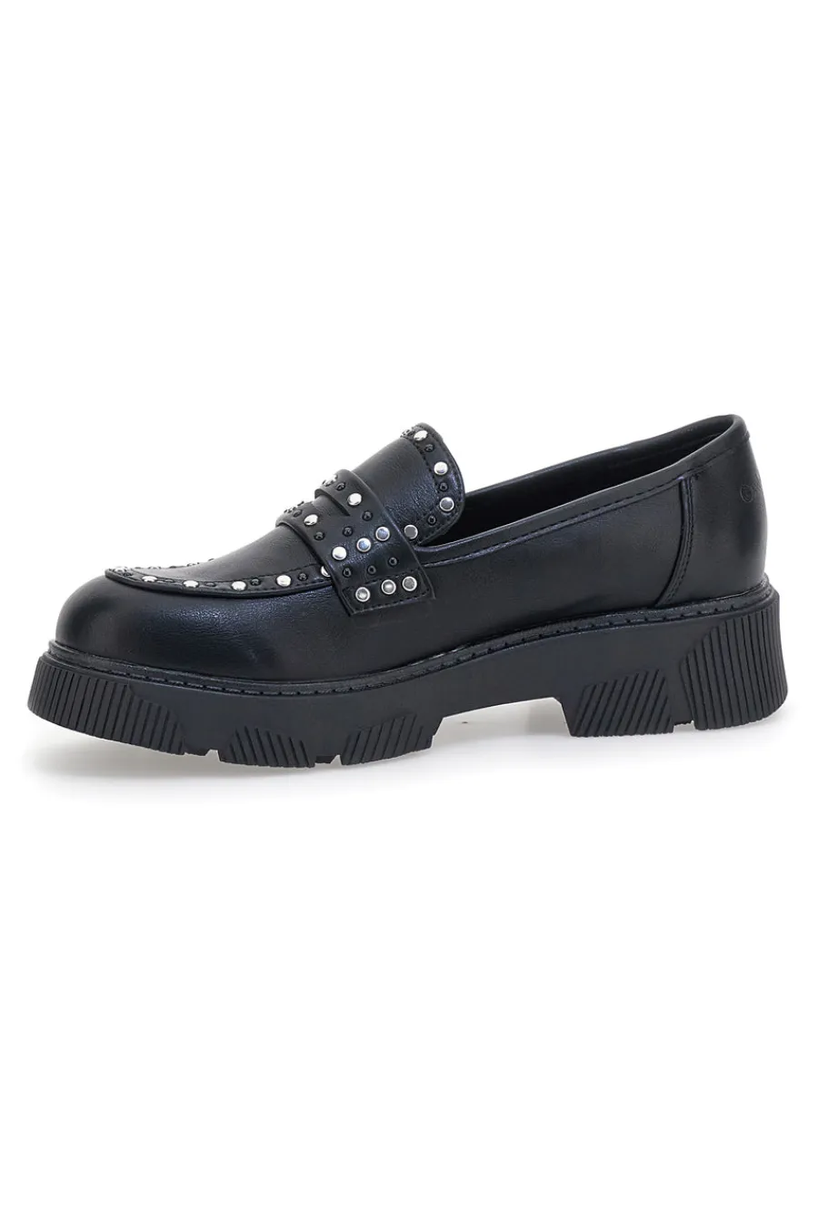 Mocassino Nero Con Borchie Gianmarco Venturi 0322-GMV New