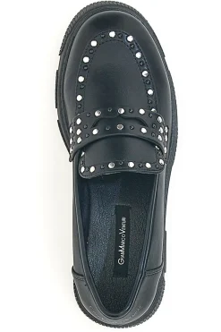 Mocassino Nero Con Borchie Gianmarco Venturi 0322-GMV New