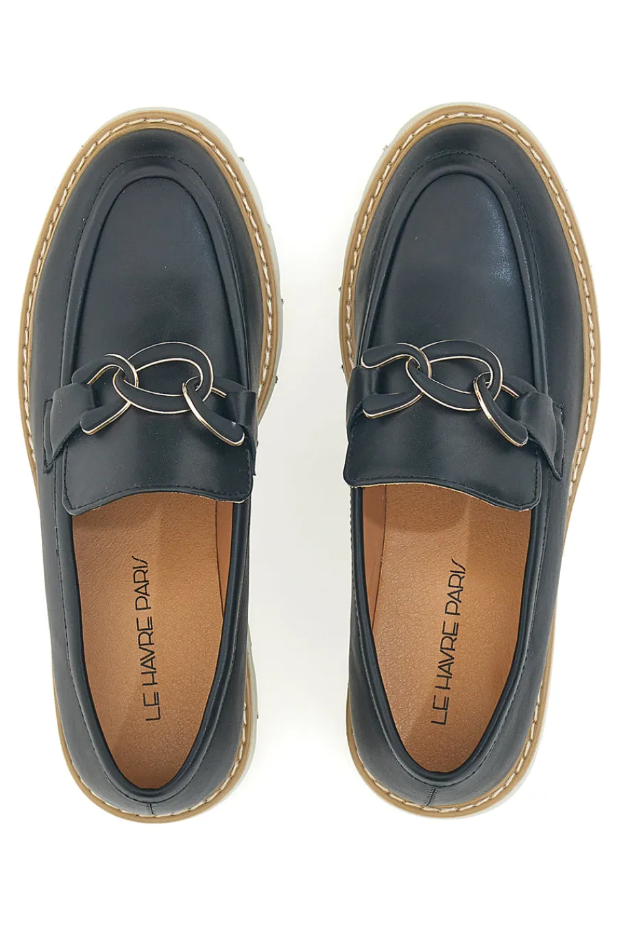 Mocassino con Catenella e Suola Carrarmato 602915-LE HAVRE PARIS Clearance