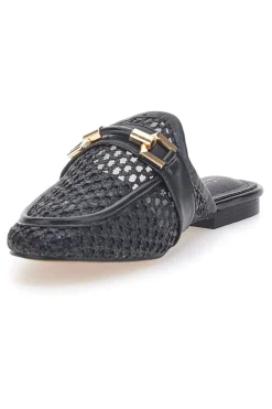 Mule nere con morsetto dorato LLY27-LE HAVRE PARIS Discount