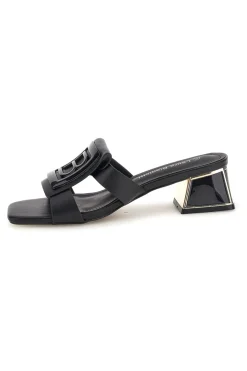 Mules nere con tacco basso e fascia decorativa 9730-LAURA BIAGIOTTI Sale