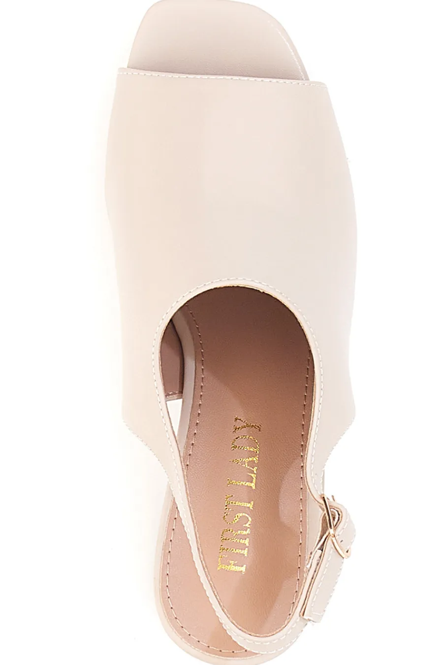 Nudefarbene Sandalen mit Riemen hinten und Öffnung vorne P545-FIRST LADY Hot