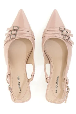 Nude Lack-Effekt Slingback-Pumps mit mittlerem Absatz CMJ2405314-LE HAVRE PARIS Sale