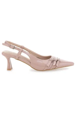 Nude Lack-Effekt Slingback-Pumps mit mittlerem Absatz CMJ2405314-LE HAVRE PARIS Sale