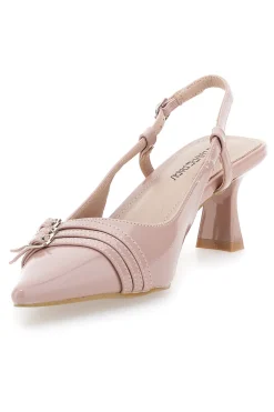 Nude Lack-Effekt Slingback-Pumps mit mittlerem Absatz CMJ2405314-LE HAVRE PARIS Sale