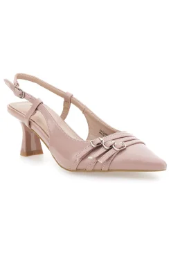 Nude Lack-Effekt Slingback-Pumps mit mittlerem Absatz CMJ2405314-LE HAVRE PARIS Sale