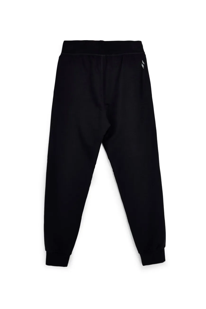 Pantalone Nero in Felpa con Coulisse e Polsini Skechers W03PT49