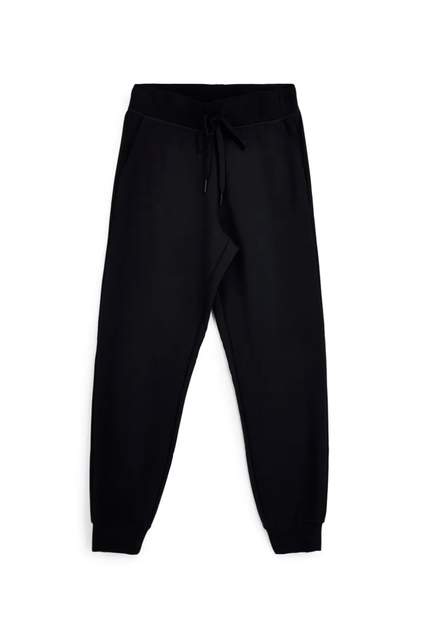Pantalone Nero in Felpa con Coulisse e Polsini Skechers W03PT49