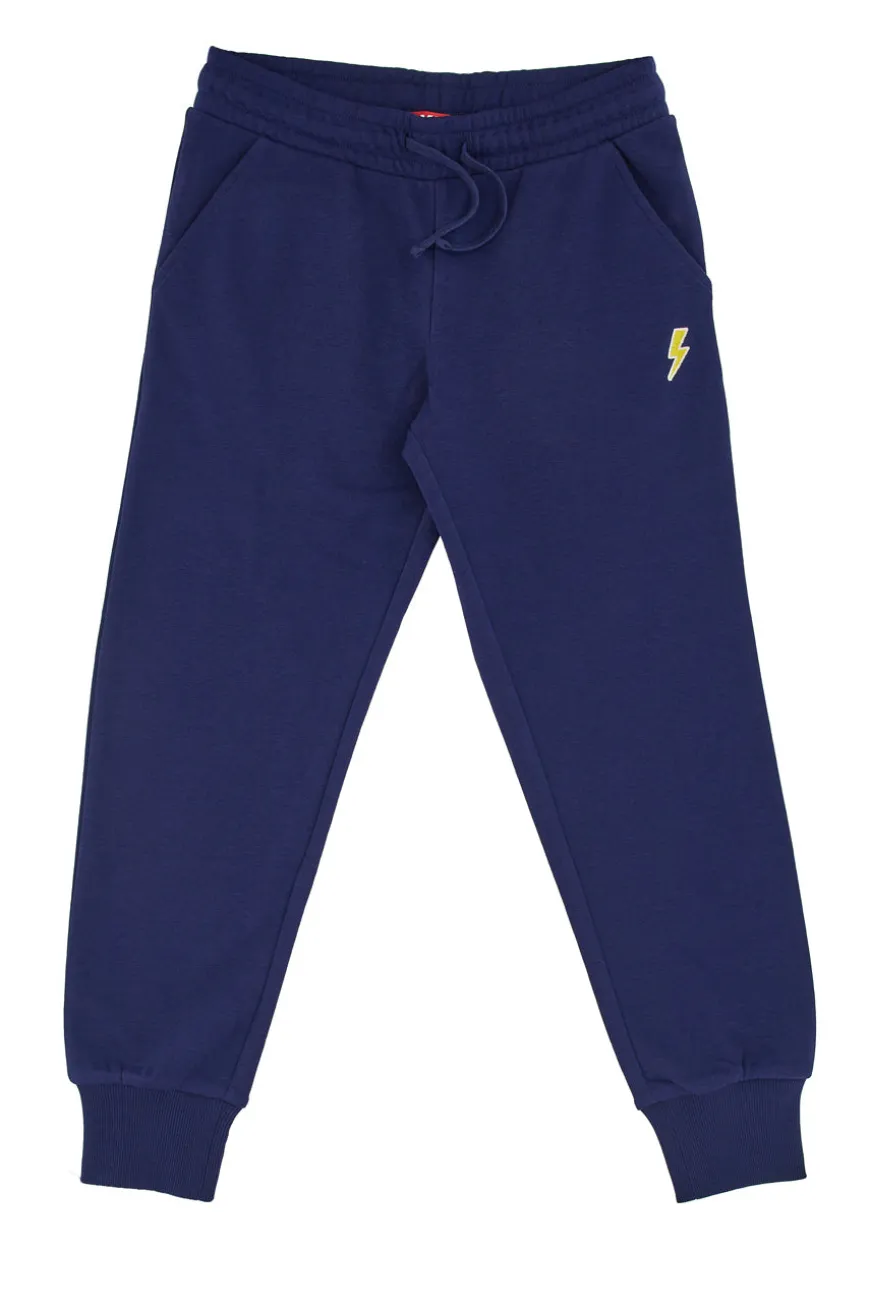 Pantaloni Tuta Blu con Logo Giallo Pitt Kids PT-B-FP-05030