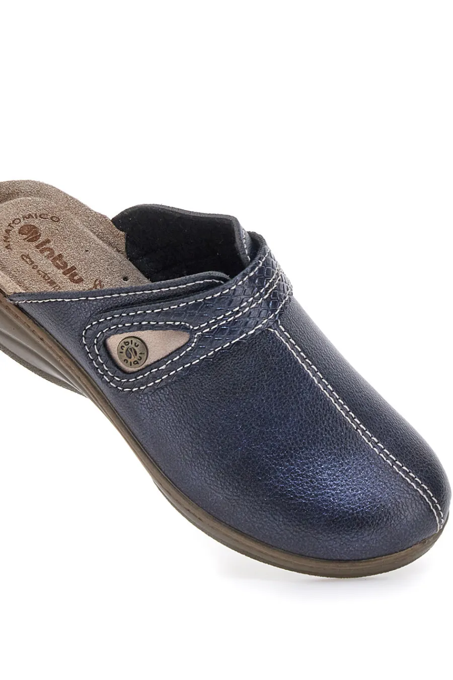 Pantofola blu anatomica con cuciture a vista 80LY-INBLU