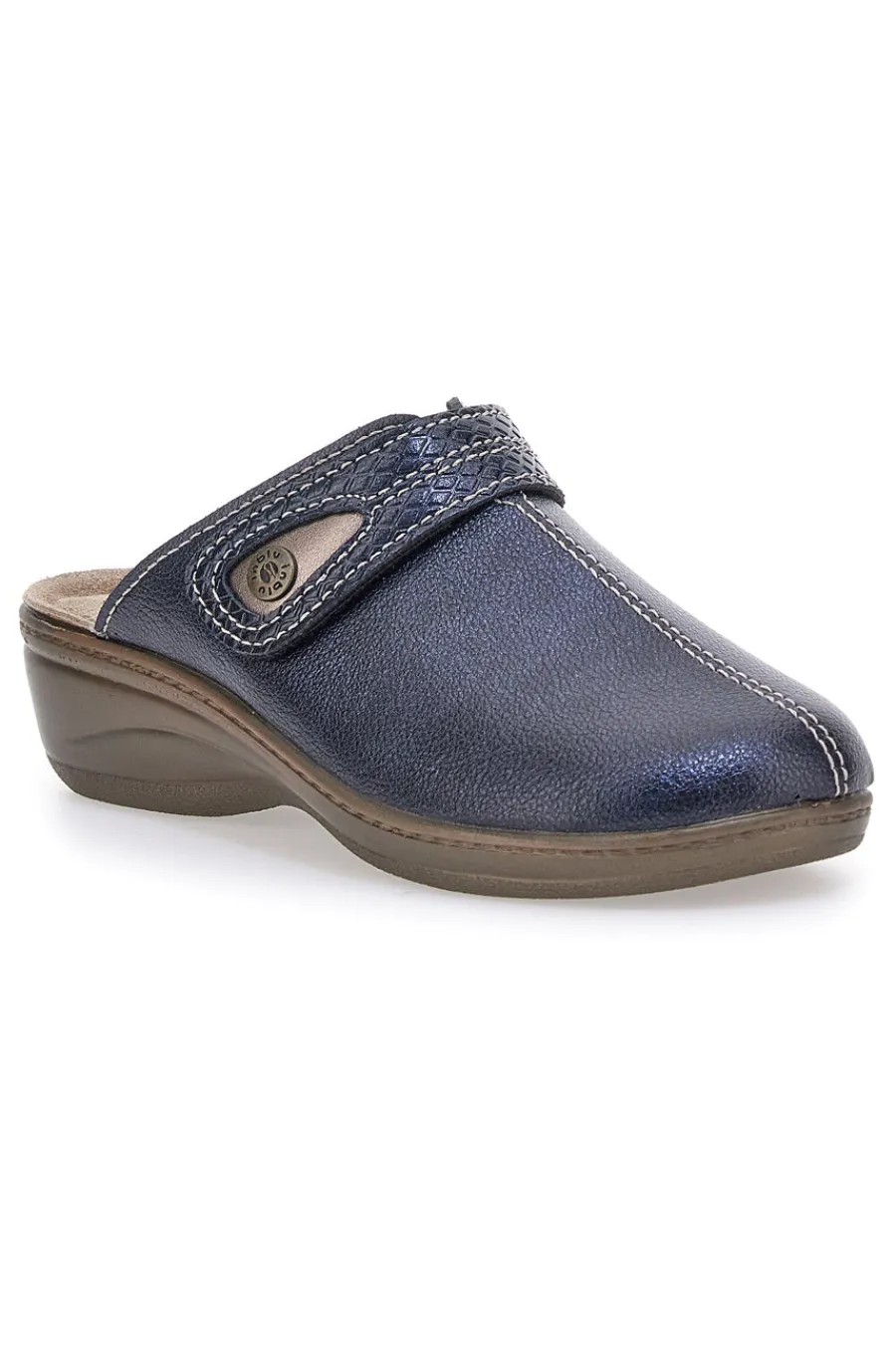 Pantofola blu anatomica con cuciture a vista 80LY-INBLU