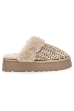 Pantofole beige intrecciate con interno in peluche S79Y310-SUPERGA Best