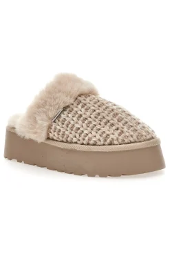 Pantofole beige intrecciate con interno in peluche S79Y310-SUPERGA Best