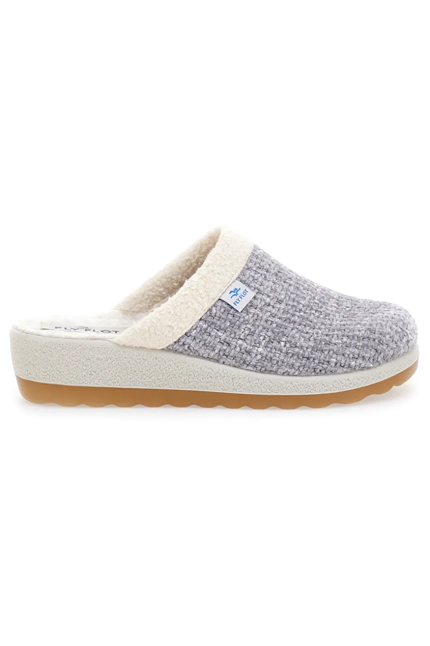 Pantofole Grigie In Panno Made In Italy Fly Flot 4469
