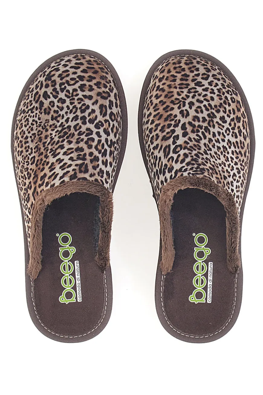 Pantofole marroni Animalier Beego 6332