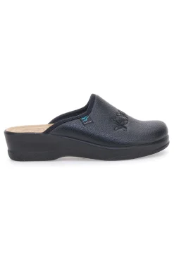 Pantofole nere con ricamo floreale e plantare forato 90630Q512B-FLY FLOT Best