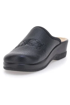 Pantofole nere con ricamo floreale e plantare forato 90630Q512B-FLY FLOT Best