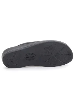 Pantofole nere con ricamo floreale e plantare forato 90630Q512B-FLY FLOT Best