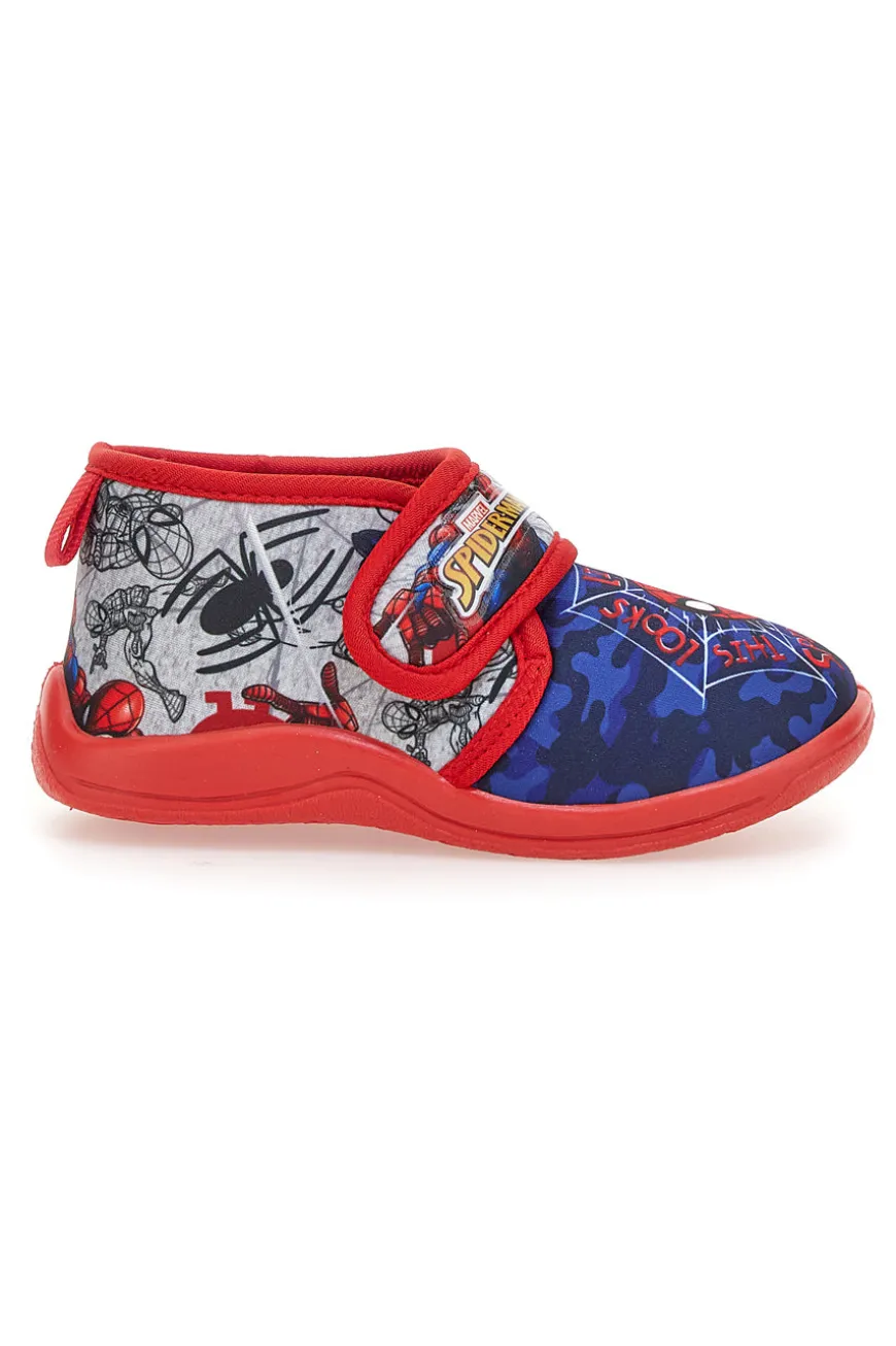 Pantofole rosse e blu con stampa Spiderman e chiusura a strappo Spiderman R1310311T01