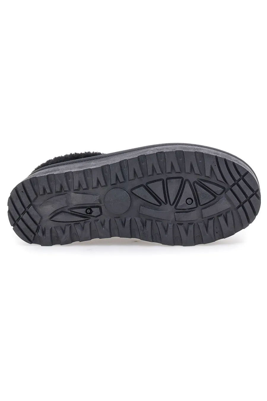 Pantofole Sabot nere con pelo con platform PK1913A-PITTARELLO LOVE