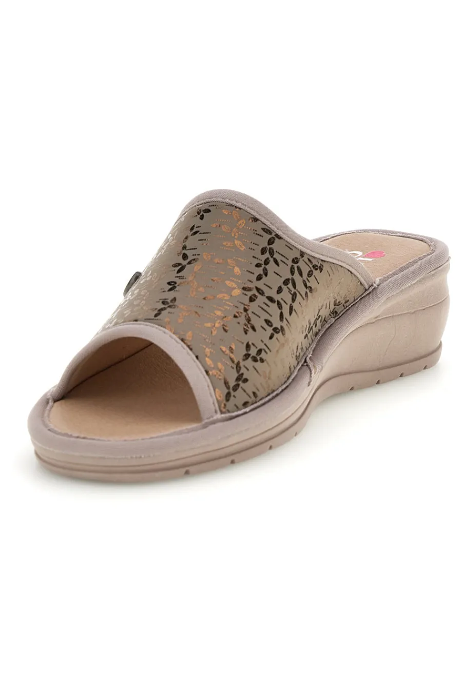 Pantofole Tortora con fascia traforata 7555-LINEA COMODA Clearance