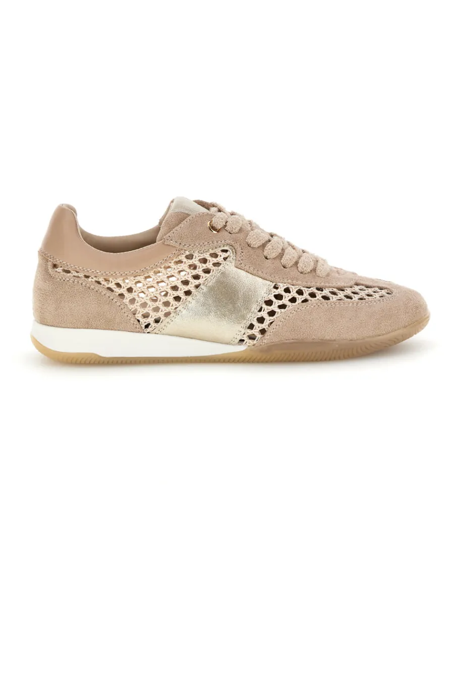 Perforierte Schnürschuhe in Beige mit laminierten Einsätzen Me & me TW26S5813803-ME u0026 ME Online
