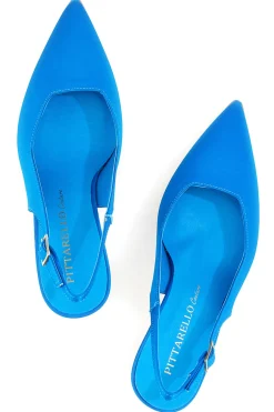 148 Slingback-Pumps aus türkisfarbenem Satin-PITTARELLO COUTURE Online