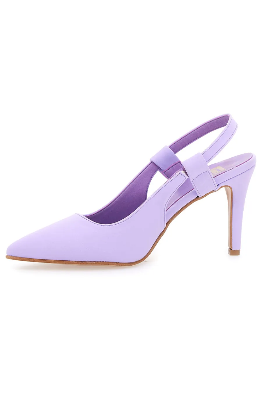 006 Lilafarbene Slingback-Pumps aus Mikrofaser-PITTARELLO ELITE Sale