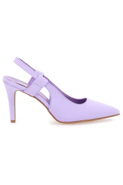 006 Lilafarbene Slingback-Pumps aus Mikrofaser-PITTARELLO ELITE Sale