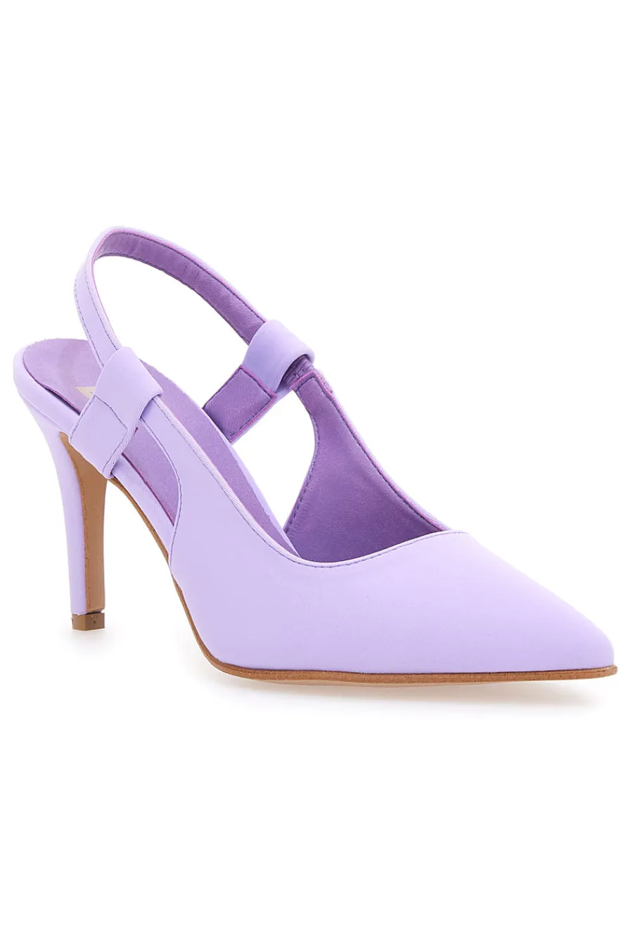 006 Lilafarbene Slingback-Pumps aus Mikrofaser-PITTARELLO ELITE Sale