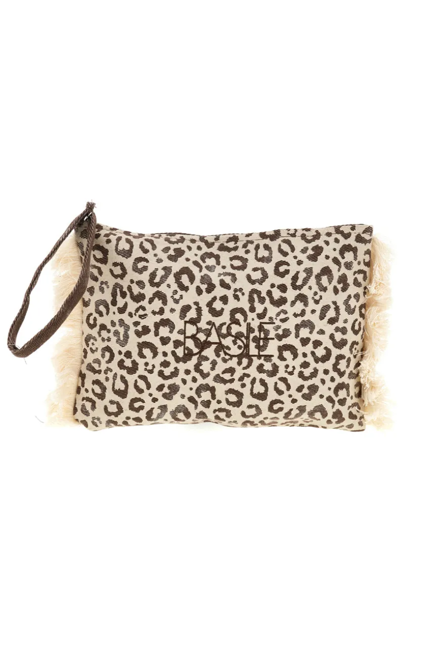Pochette beige animalier con frange Basile CLASS BA22225