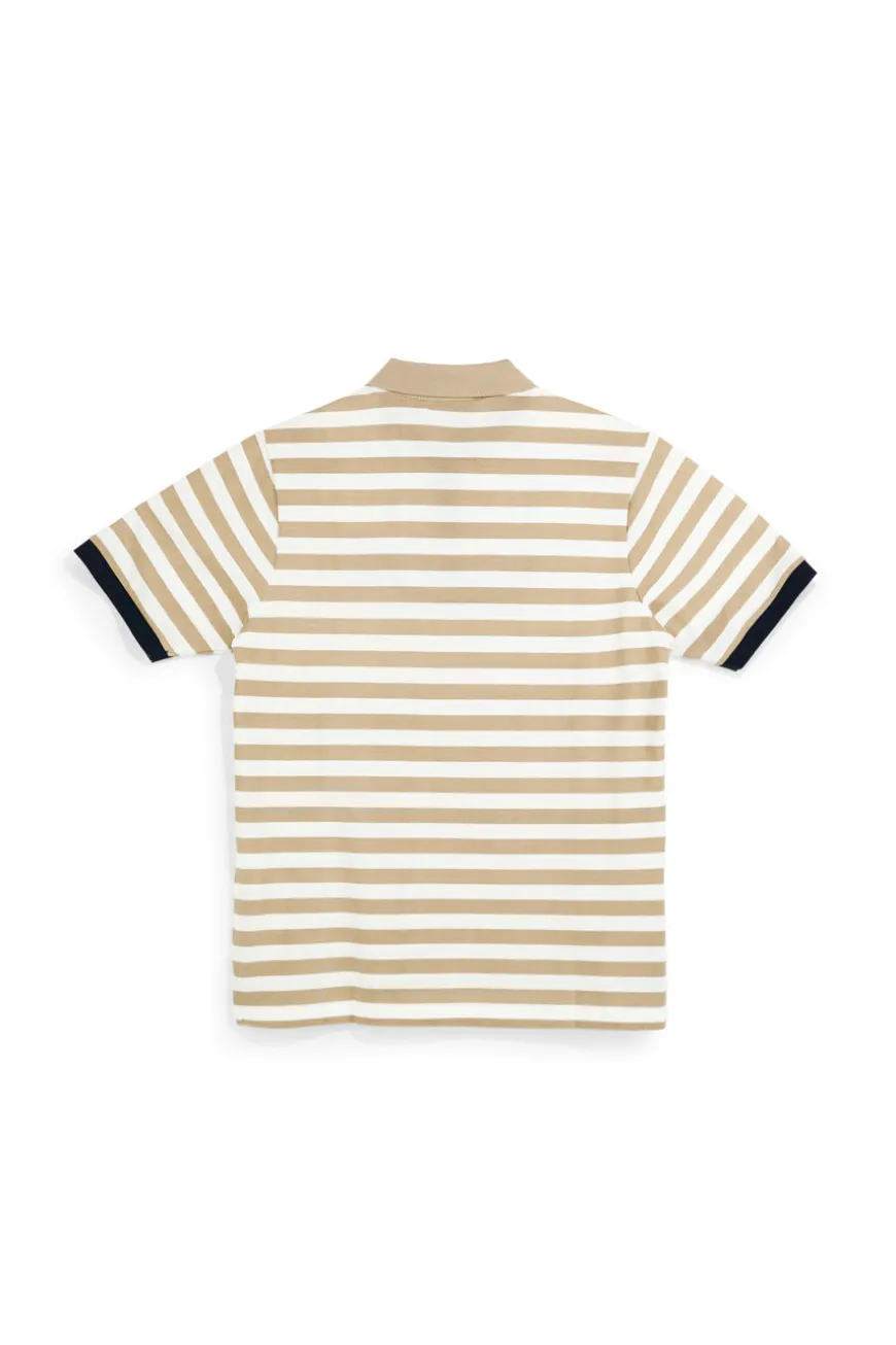 Polo beige e bianca a righe 100% cotone U.s. grand polo US61505M