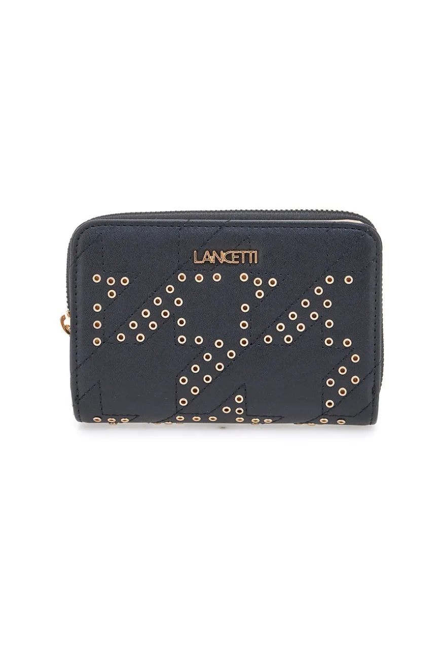 Portafoglio Nero Con Dettagli Oro Lancetti Norvil 508-84