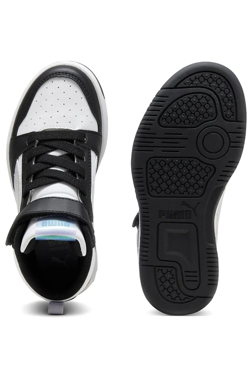 Puma – Rebound V6 Mid Space Belle AC+PS – Hohe Sneakers in Schwarz und Weiß