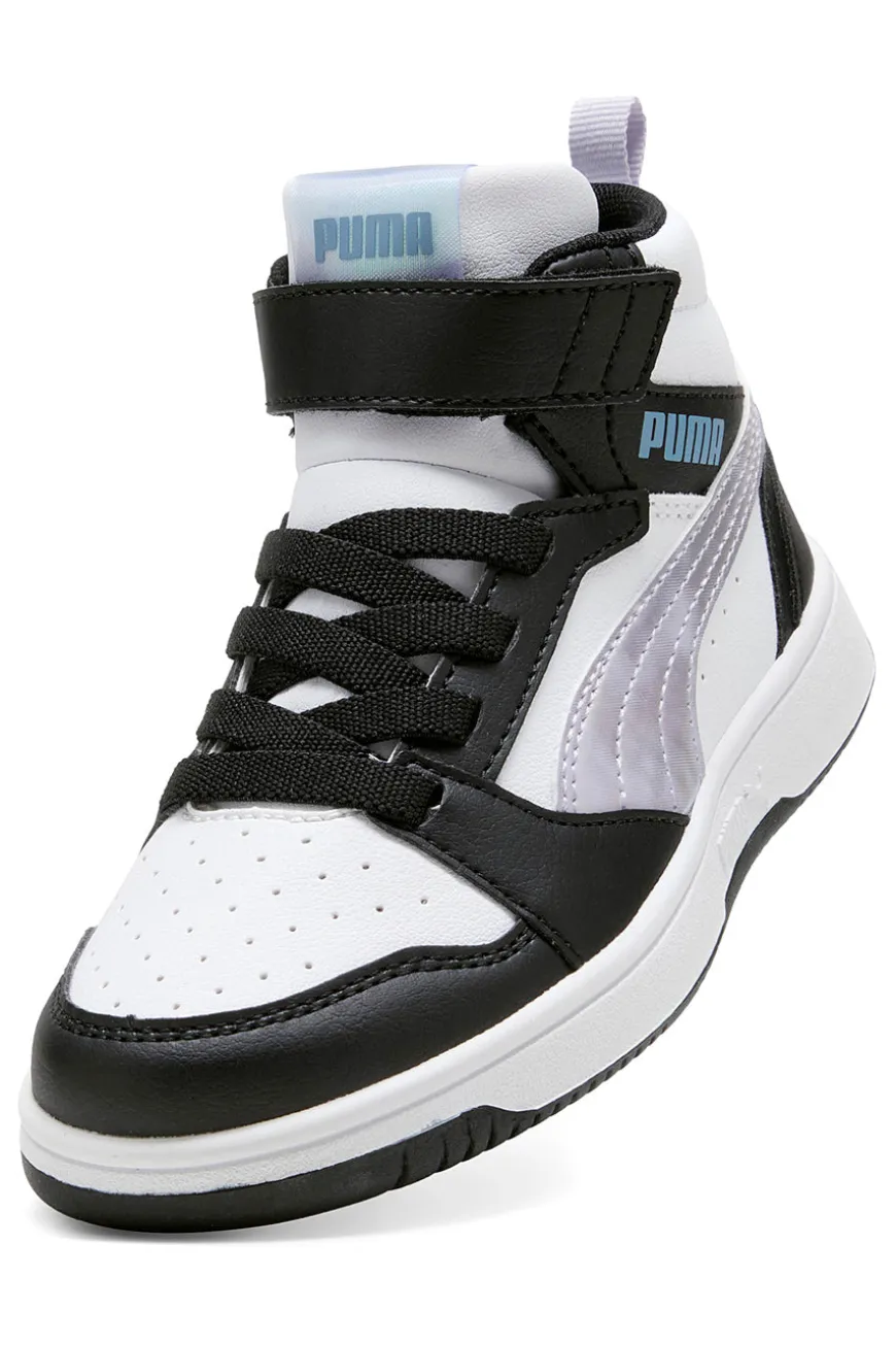 Puma – Rebound V6 Mid Space Belle AC+PS – Hohe Sneakers in Schwarz und Weiß