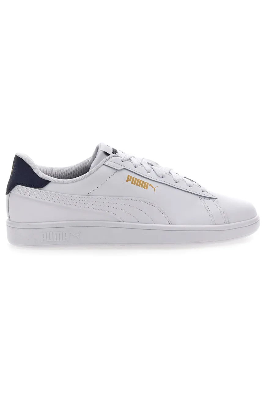 Puma Smash 3.0 L Weiße Turnschuhe mit Schnürsenkeln