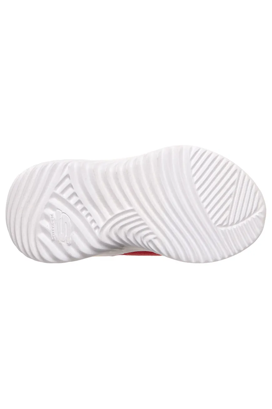Rote Turnschuhe mit Riemen und elastischen Schnürsenkeln Skechers Bounder quantarun
