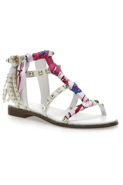 Sandali alla Schiava Bianchi con Borchie Me & Me 1532-ME u0026 ME New