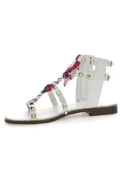 Sandali alla Schiava Bianchi con Borchie Me & Me 1532-ME u0026 ME New