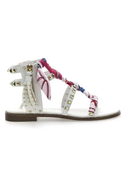 Sandali alla Schiava Bianchi con Borchie Me & Me 1532-ME u0026 ME New