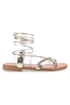 Sandali alla Schiava in Vera Pelle color Platino 711-PRIMA RIGA