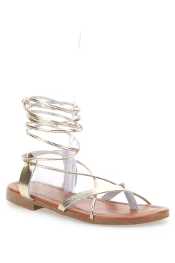 Sandali alla Schiava in Vera Pelle color Platino 711-PRIMA RIGA