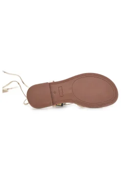 Sandali alla Schiava Platino con Infradito e Tomaia in Pelle A6700103-PITTARELLO SUN New
